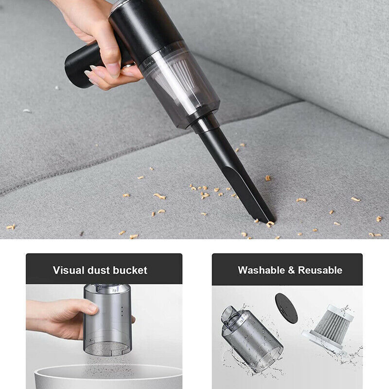 Portable Car Vacuum Cleaner Handheld High Power Cordless Hand Rechargeable Easy To Clean Interior Desktop Sofa Keyboard