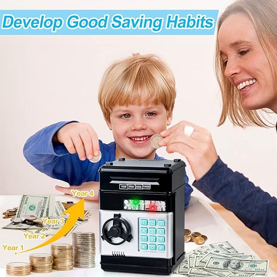 Saving Challenge Automatic Coin Storage Box 1 Piece Modern Trendy Battery Powered Piggy Bank For Kids Desk Number