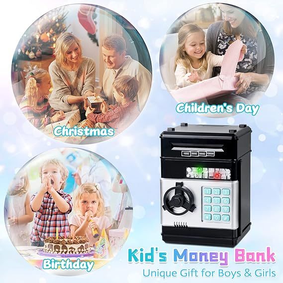 Saving Challenge Automatic Coin Storage Box 1 Piece Modern Trendy Battery Powered Piggy Bank For Kids Desk Number