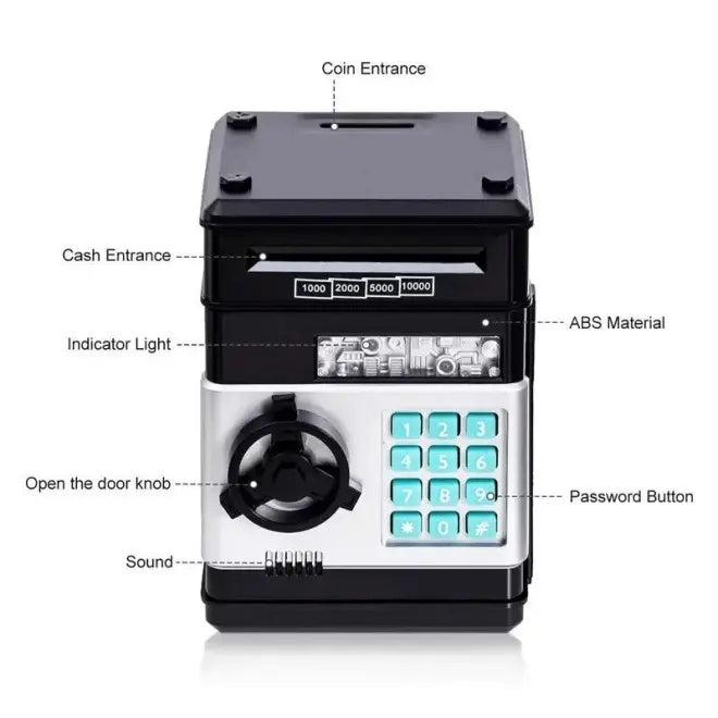 Saving Challenge Automatic Coin Storage Box 1 Piece Modern Trendy Battery Powered Piggy Bank For Kids Desk Number