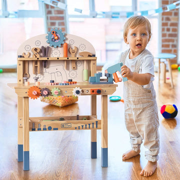 ROBOTIME Workbench Play Set Toddlers Kids Pretend Tool Bench Toy Workshop Toys WG200