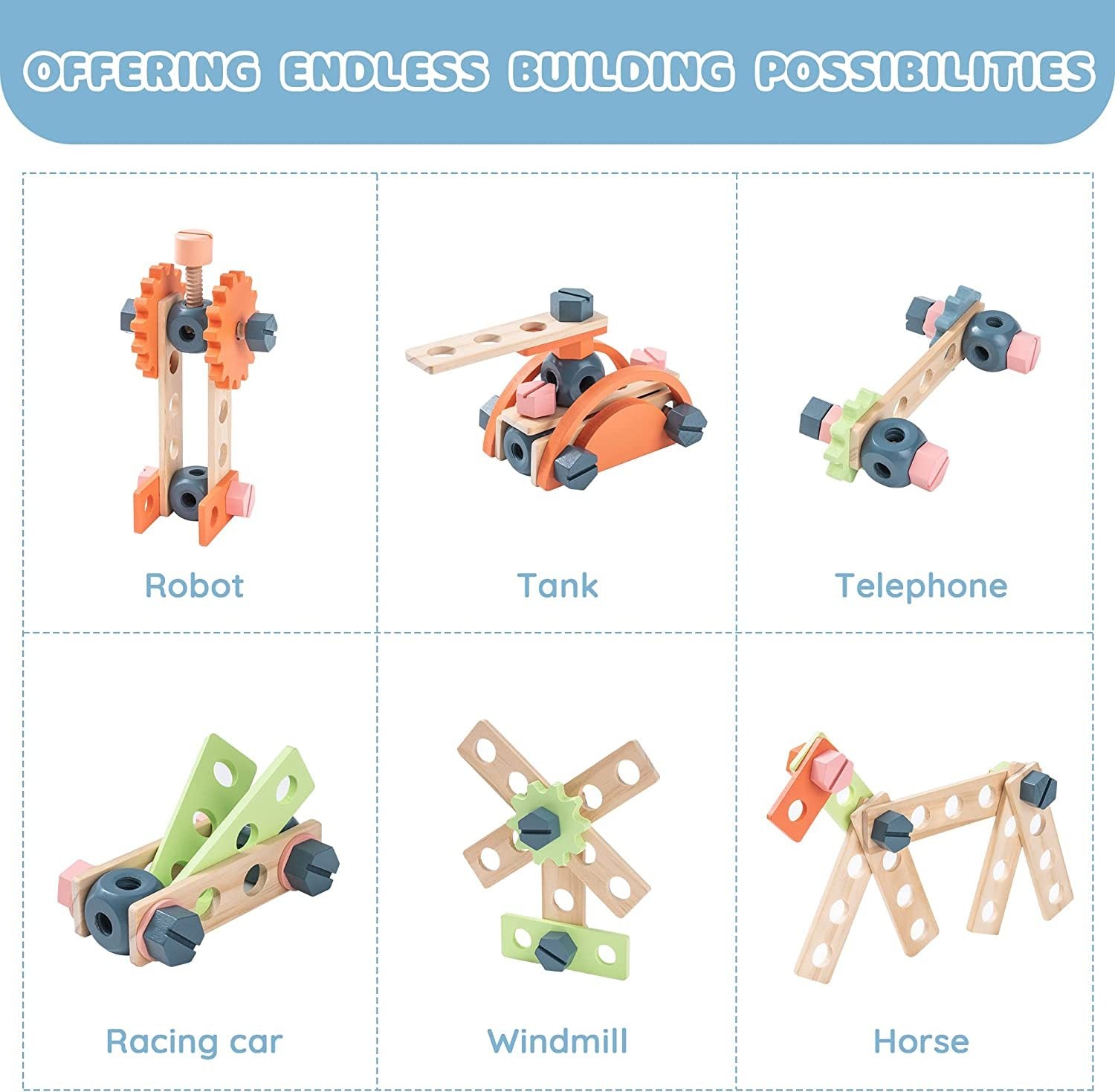 ROBOTIME Workbench Play Set Toddlers Kids Pretend Tool Bench Toy Workshop Toys WG200