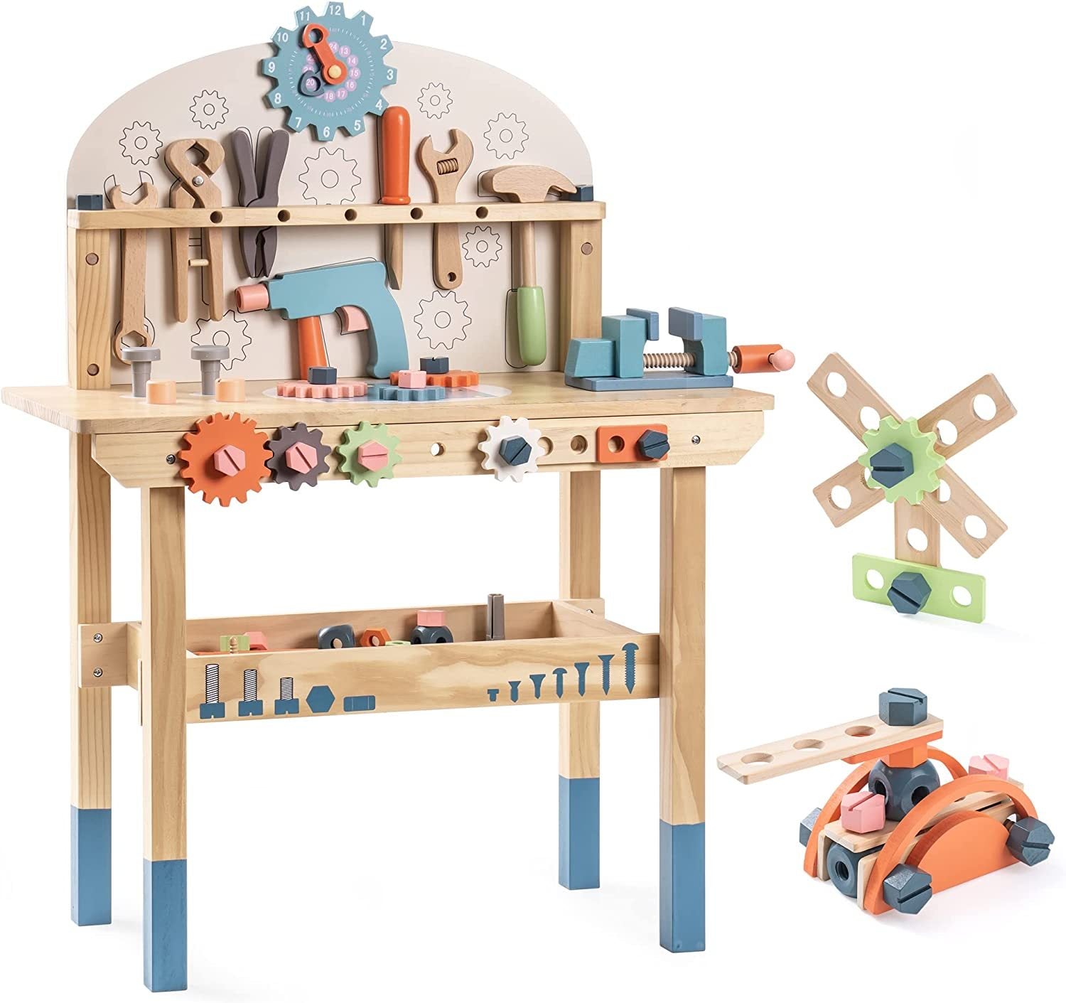 ROBOTIME Workbench Play Set Toddlers Kids Pretend Tool Bench Toy Workshop Toys WG200