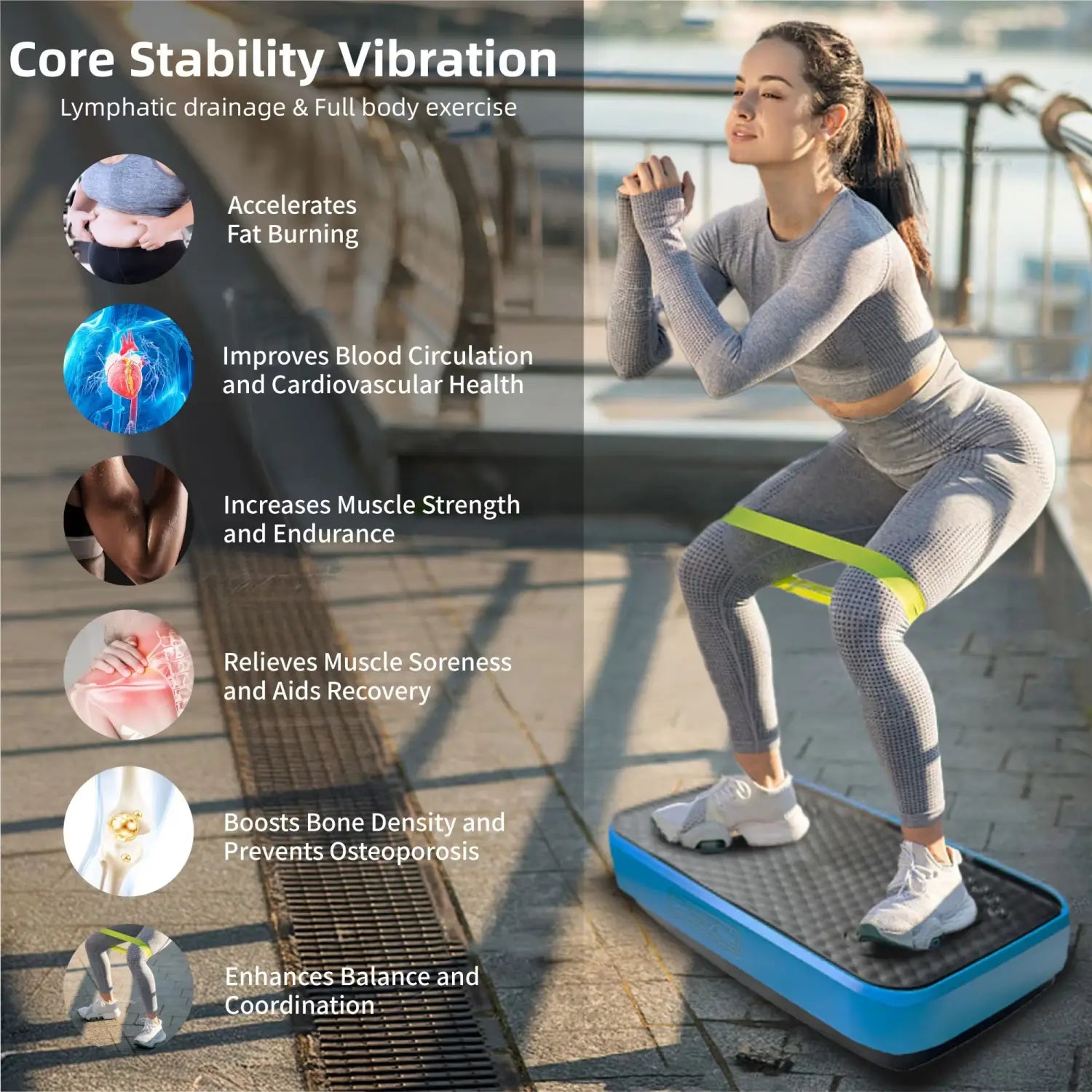 Vibration Plate Exercise Machine Whole Body Fitness Platform For Lymphatic Drainage Vibrating Shaker Board With 120