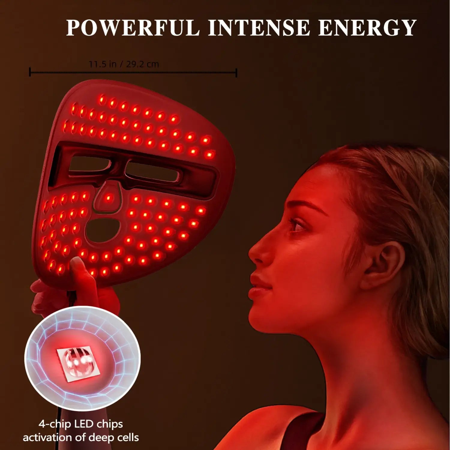 LED Face Mask Facial Care Tool Red Light Therapy For Skincare At Home Travel