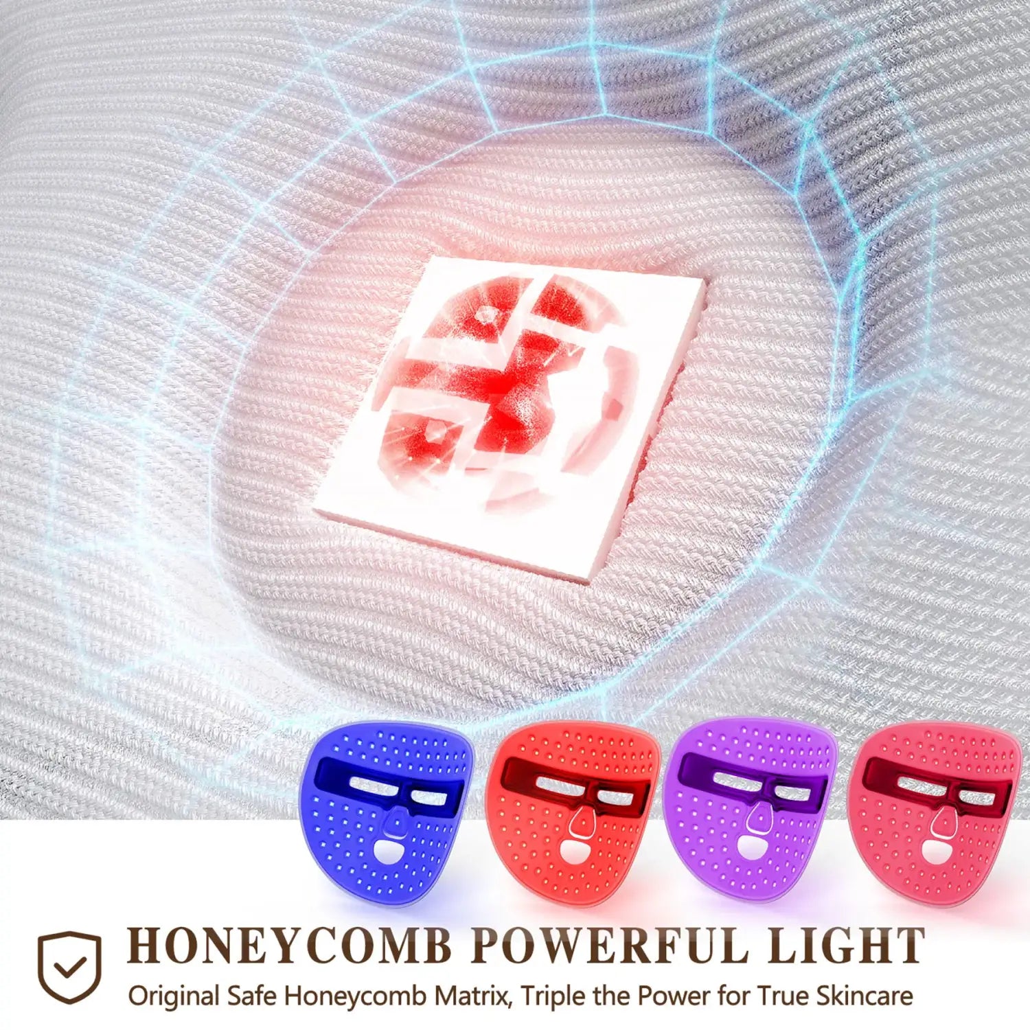 LED Face Mask Facial Care Tool Red Light Therapy For Skincare At Home Travel