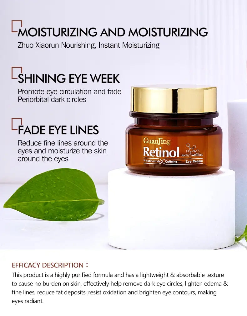 GUANJING Natural Skincare Retinol Eye Cream Vegan Organic Anti Aging Moisturizer wrinkle Skin Whitening
