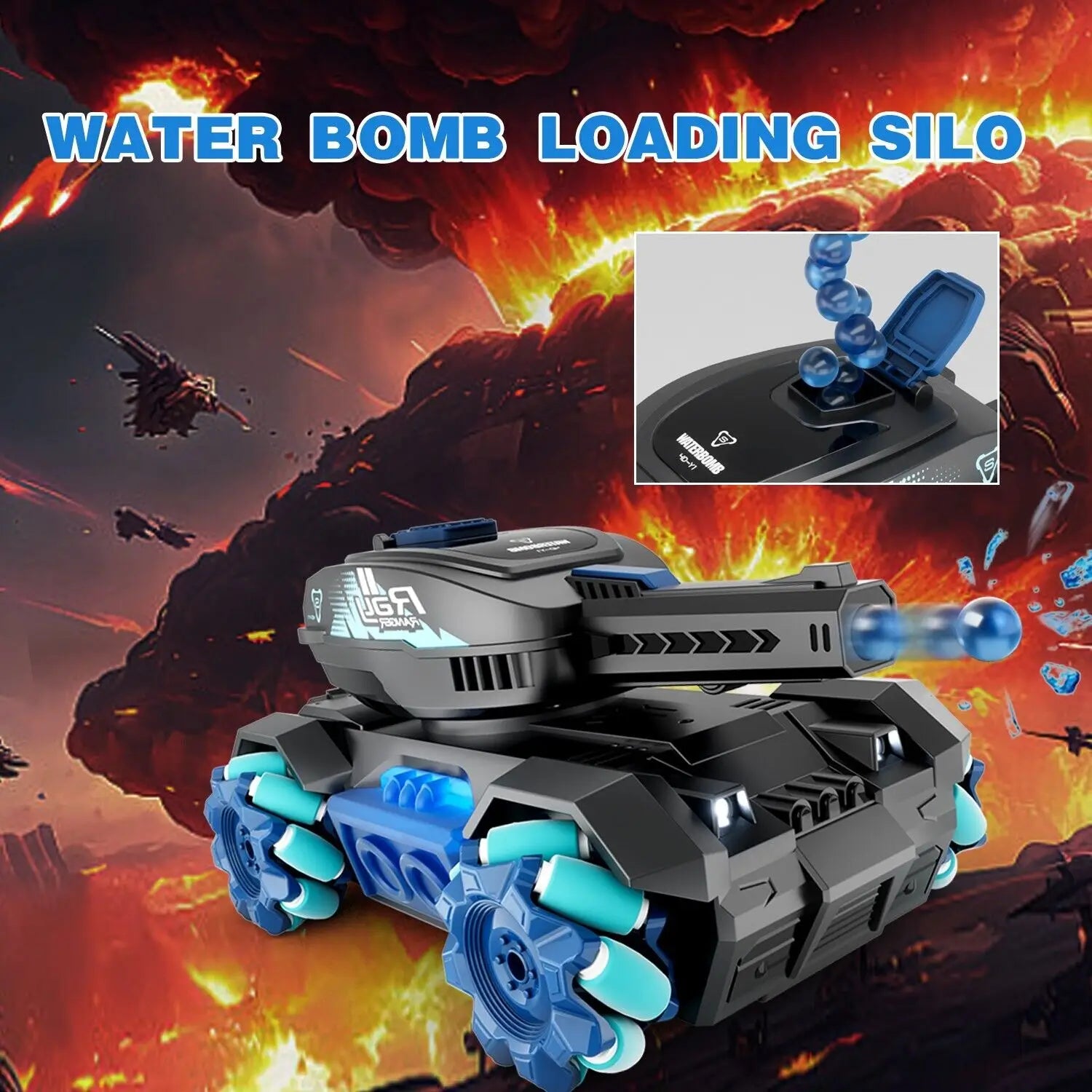RC Tank Toys Four Wheel Drive Remote Control Car 2.4G Gesture Water Bomb