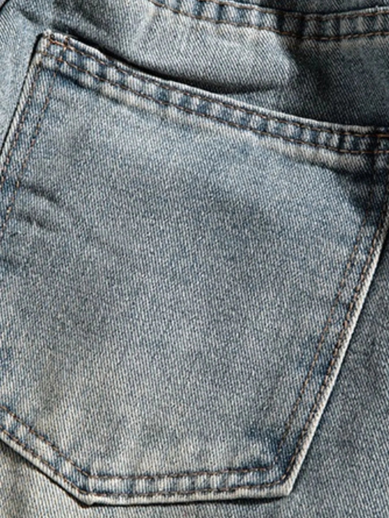 Men’s Plus Size Washed Wide Leg Jeans