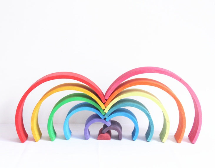Jigsaw Puzzle Large 12 piece Arch Bridge Rainbow Building Blocks Early Childhood Education Toys