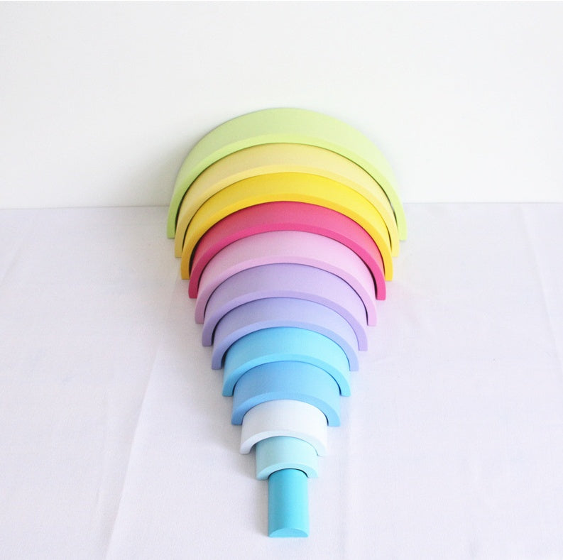 Jigsaw Puzzle Large 12 piece Arch Bridge Rainbow Building Blocks Early Childhood Education Toys