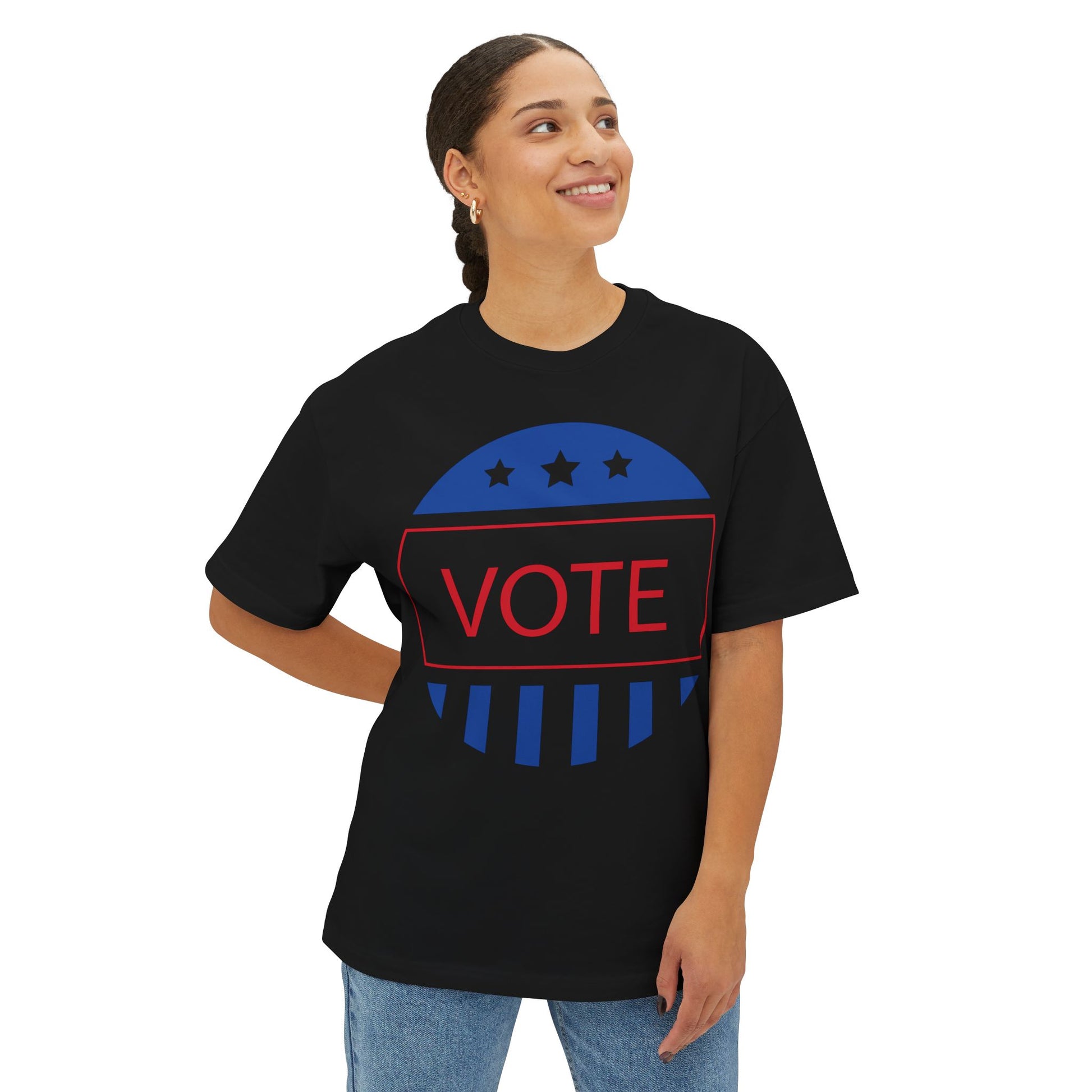 Vote Oversized Boxy Tee Unisex Statement T Shirt for Civic Engagement Election Day Casual Wear Gift Activists