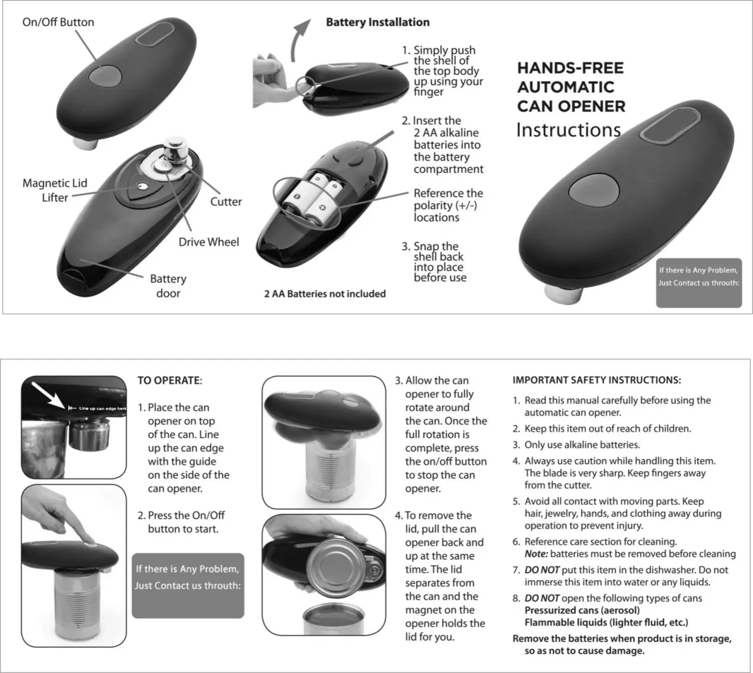 Electric Can Opener Automatic Jar Bottle Machine One Touch Portable Kitchen Hand Free Opening Tool Gadgets