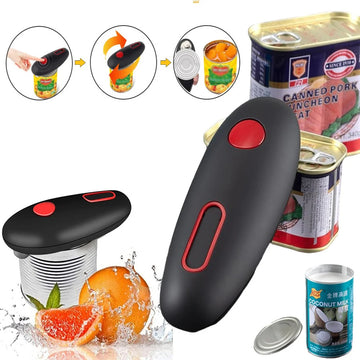 Electric Can Opener Automatic Jar Bottle Machine One Touch Portable Kitchen Hand Free Opening Tool Gadgets Black