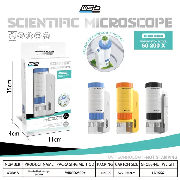 Bio Educational Science Experiment Toy Gift Microscope For Kids 5804A Black