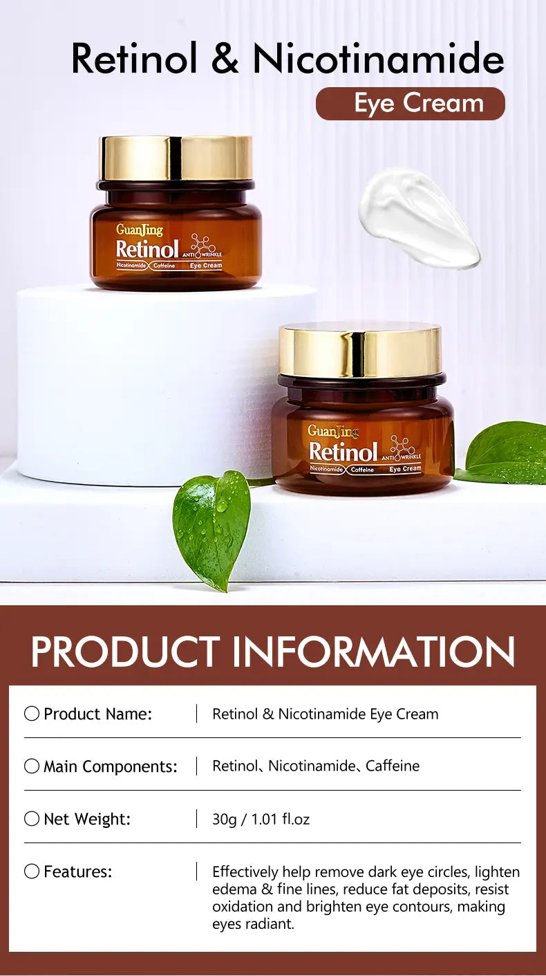 GUANJING Natural Skincare Retinol Eye Cream Vegan Organic Anti Aging Moisturizer wrinkle Skin Whitening