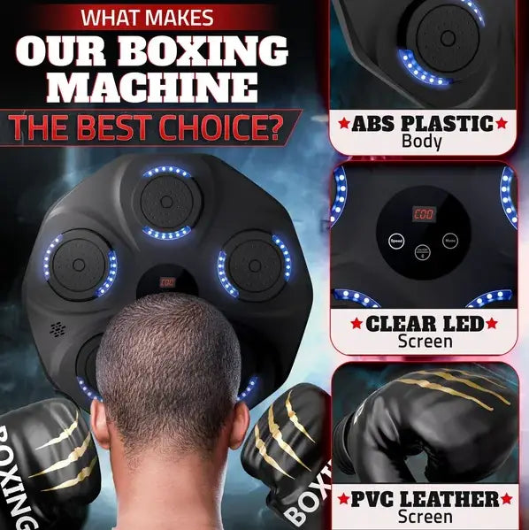 Music Boxing Machine For Adults Durable Wall Mounted Bluetooth Punching With 9