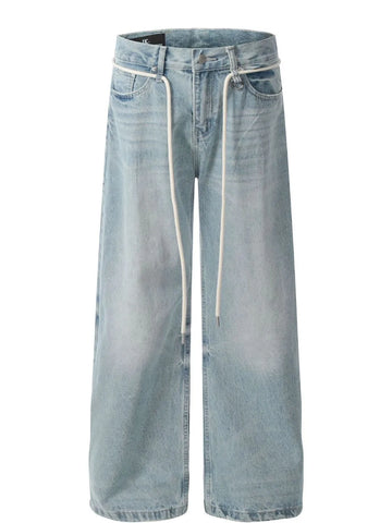 Men’s Wide Leg Wash Jeans Blue / S