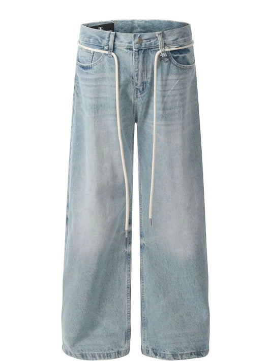 Men's Wide Leg Wash Jeans
