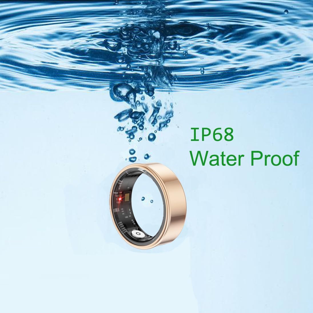 Smart Ring Health Tracker Fitness Sleep Heart Rate Blood Oxygen For Men And Women,IP68 Waterproof Level Bluetooth Rings