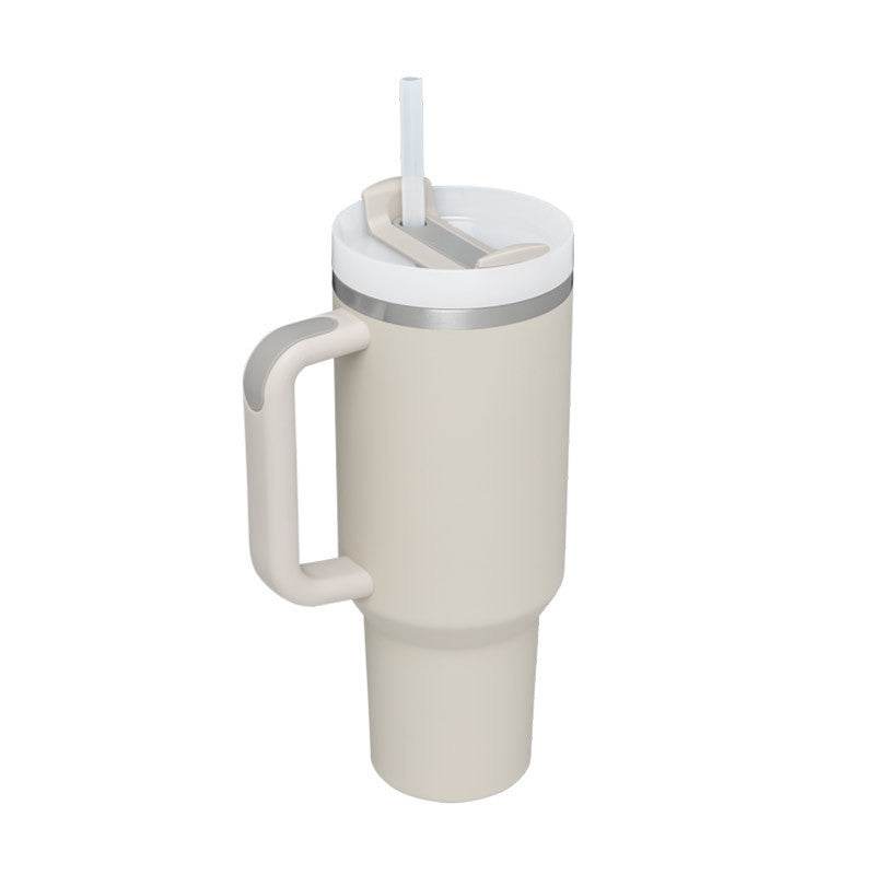 40 Oz Tumbler With Handle Straw Insulated Stainless Steel Spill Proof Vacuum Coffee Cup Lid Tapered Mug Gifts
