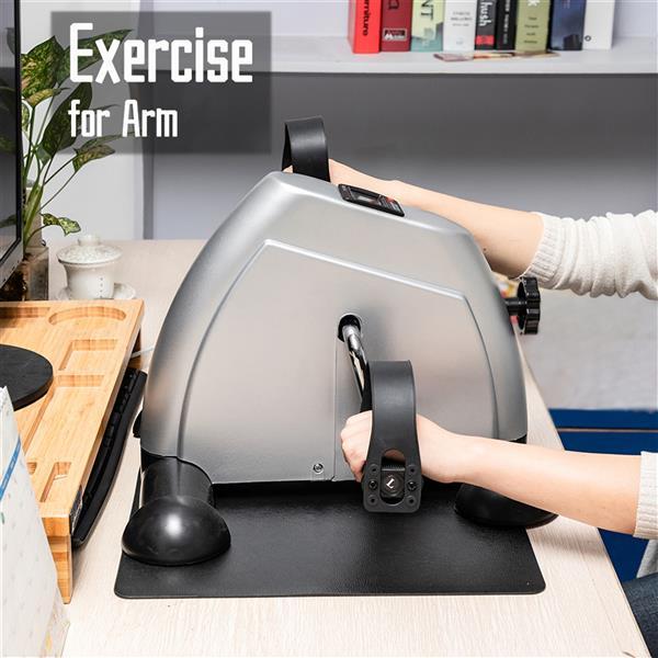 Home Mini Fitness Bike Hand And Foot Trainer Silver