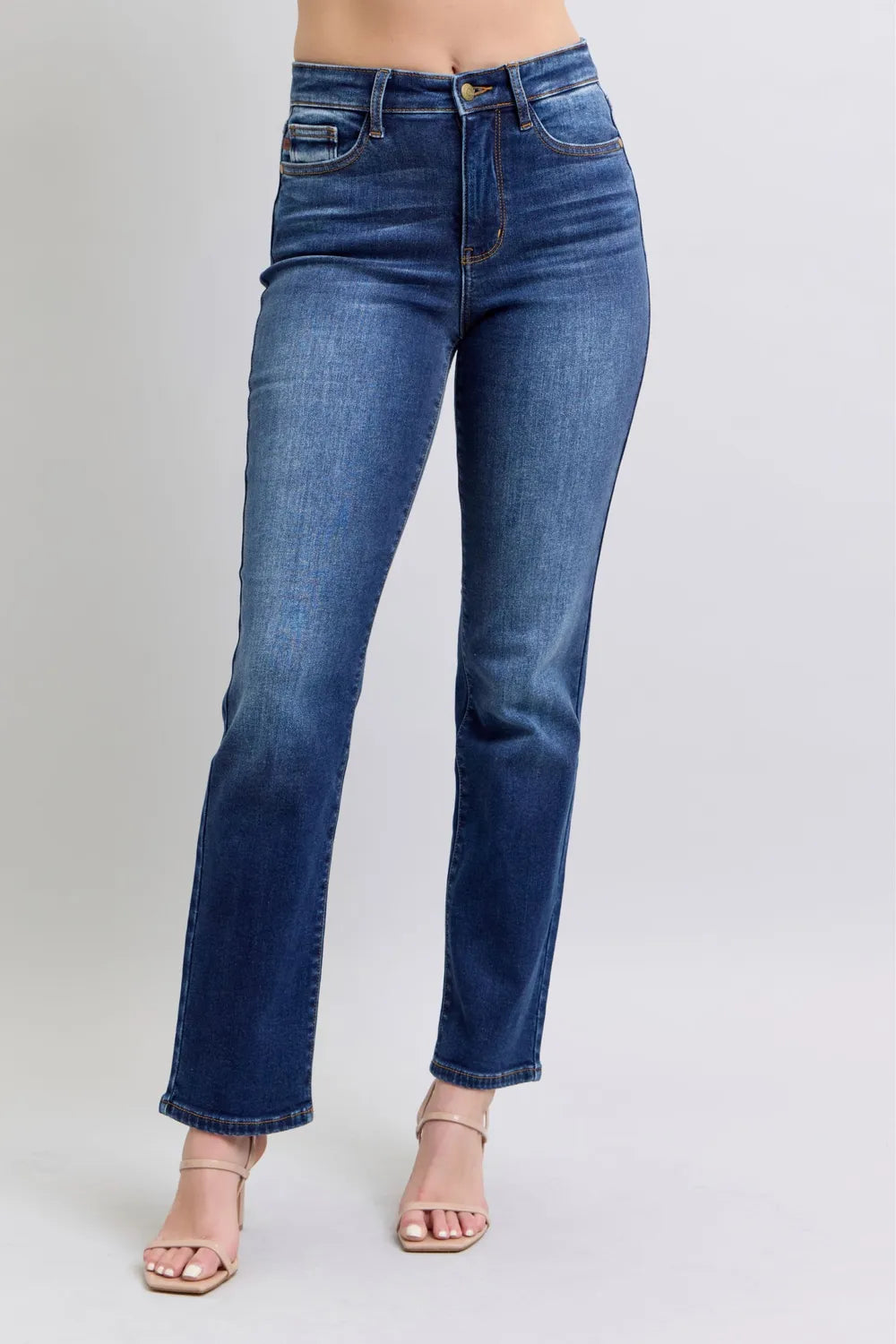 Judy Blue Full Size Washed Straight Leg Jeans with Pockets Dark / 0(24)