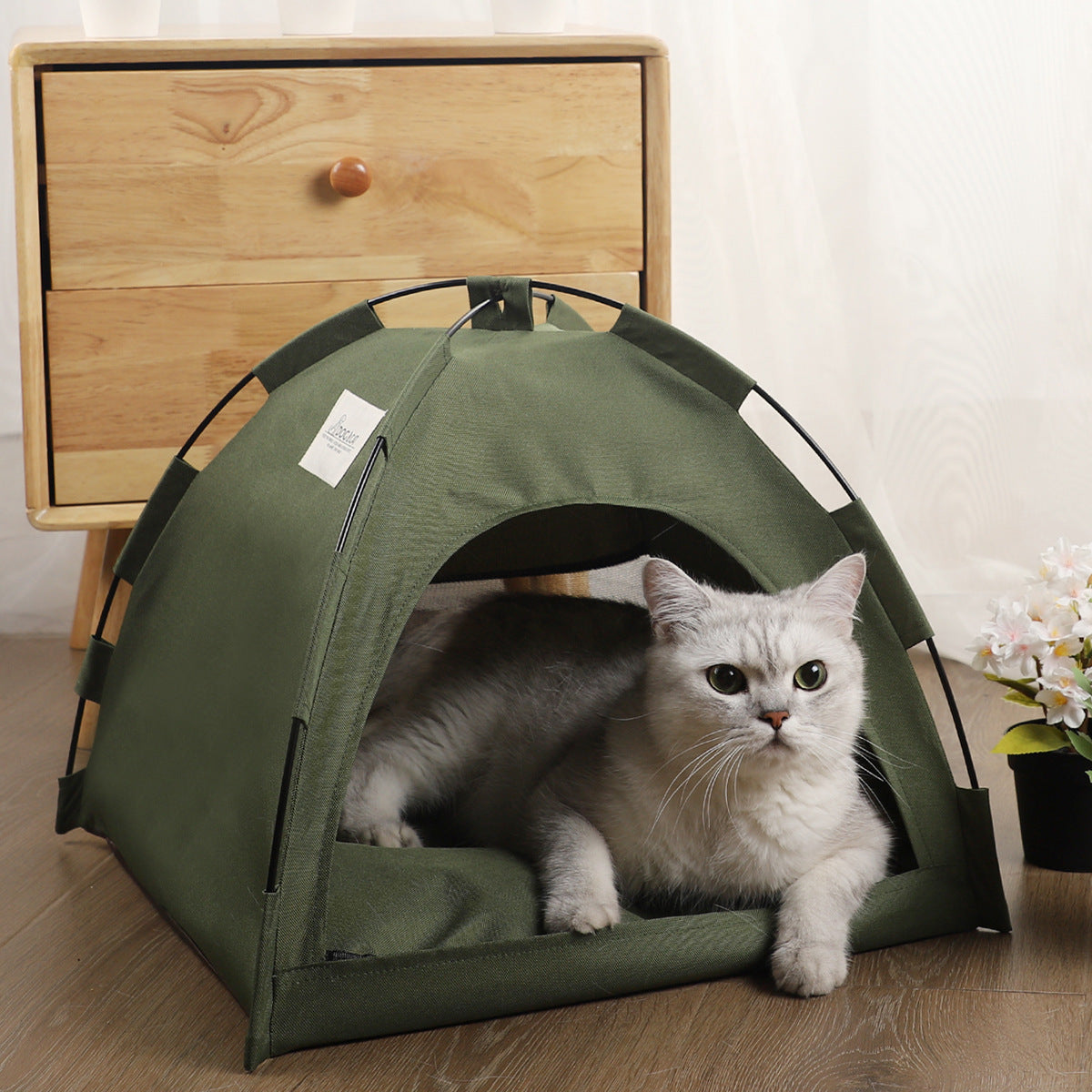 Cat Tent Cooling Mat Dog House Pet Sofa Camping Bed With Cushion For Kennel Indoor Nest Pets Products