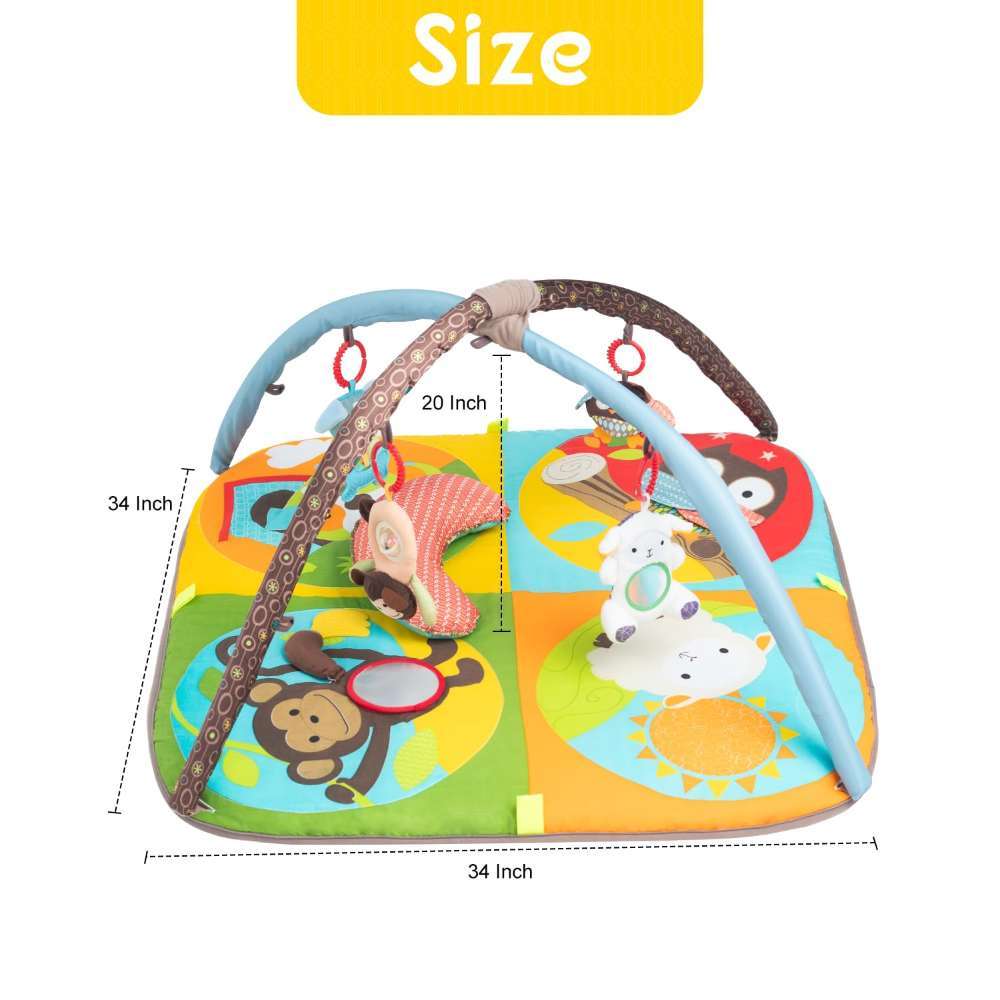 Keeygo Baby Play Mat Zoo Theme Sensory Infant Toys Keep Occupied Toddler Activity Gym Develop Neck Strength For Babies