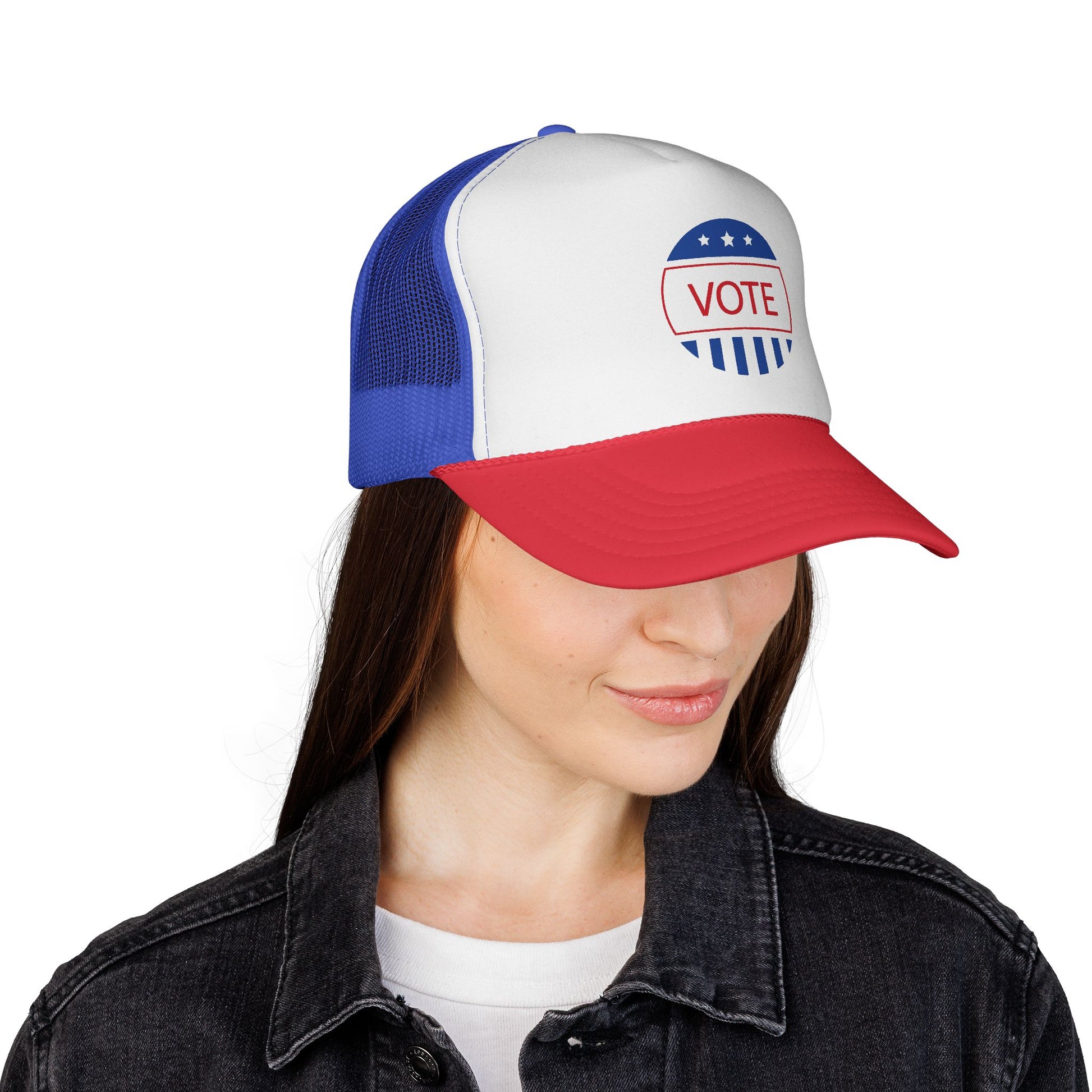 Vote Trucker Cap Patriotic Hat Election Gear Political Apparel Gift for Activists Blue/Red / One size