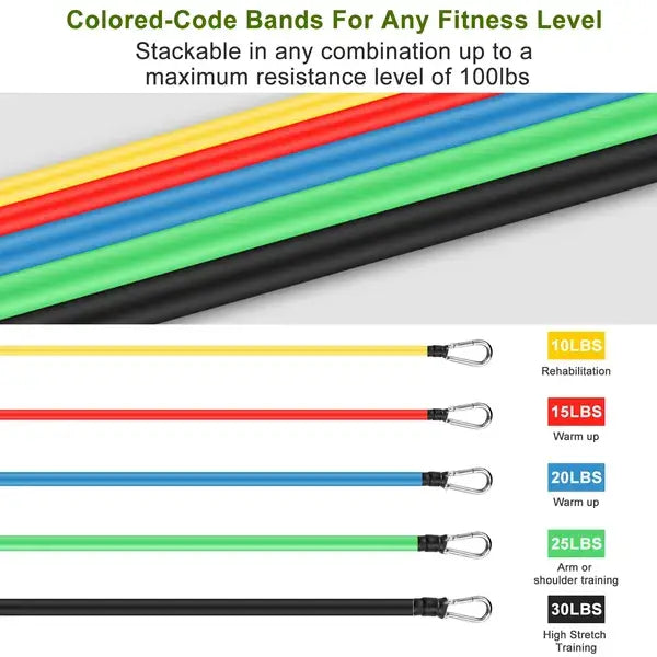 Resistance Bands Set with Ankle Straps and Door Anchor