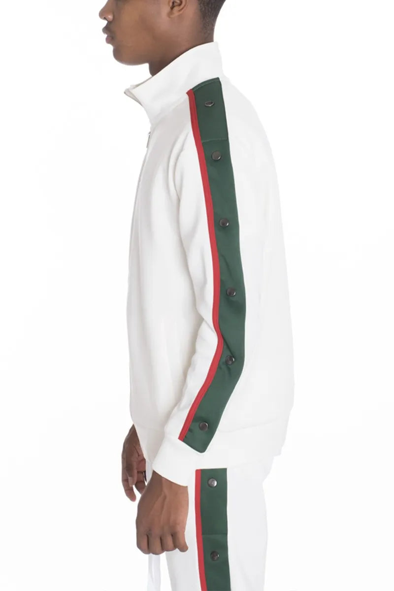 WEIV Men’s Zip Up Jacket with Side Snap Sleeve