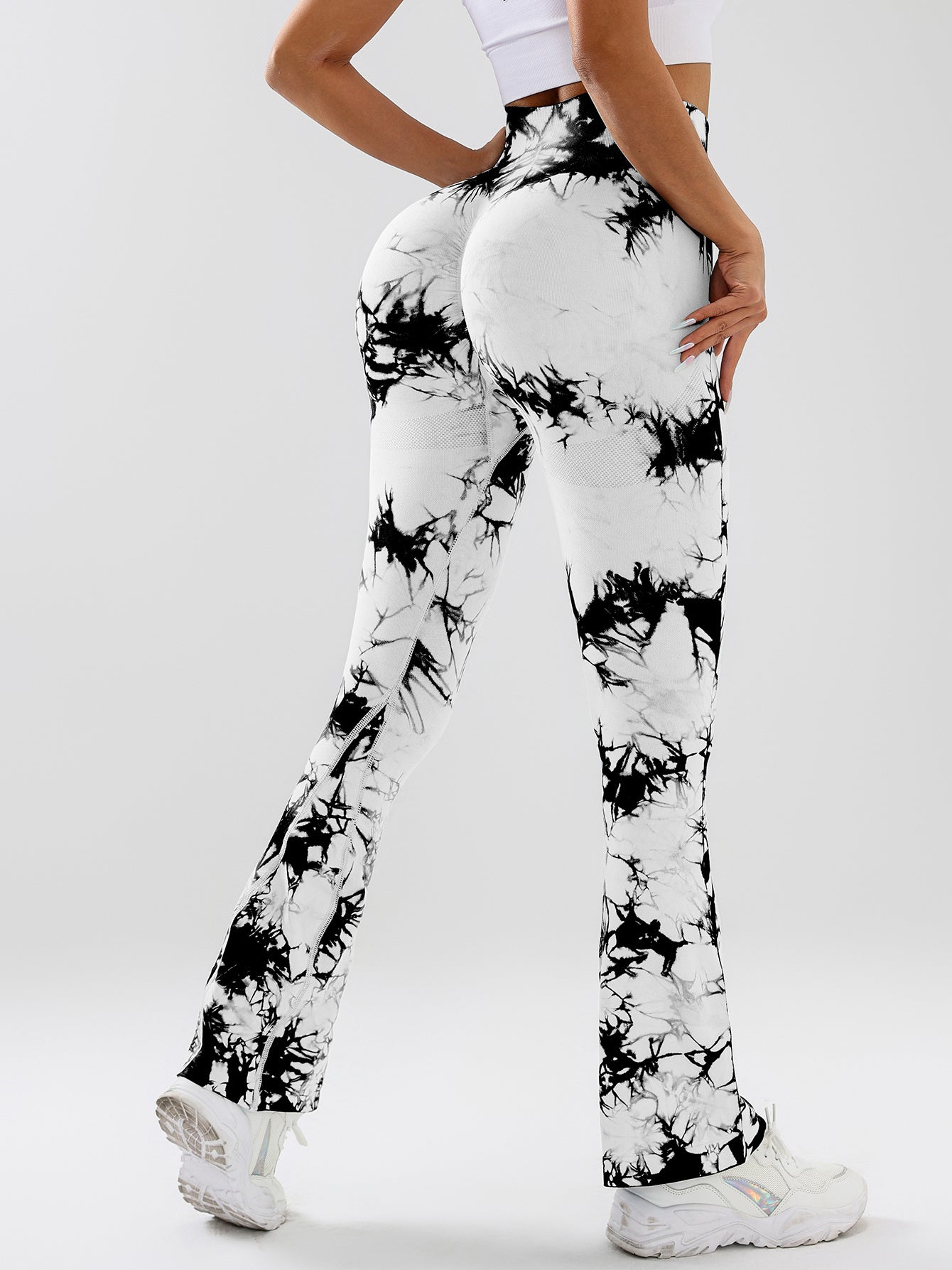 High Waist Tummy Control Flare Yoga Pants For Women Tie Dye Stretch Slimming Bootcut Workout Fitness & Sports Activewear