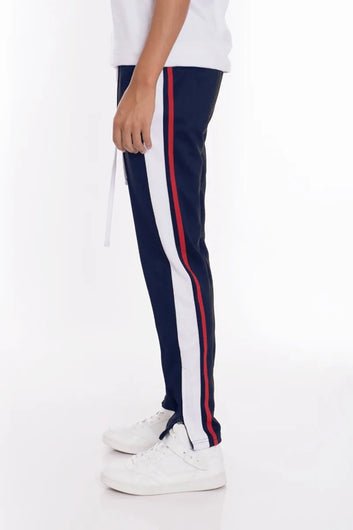 WEIV Men's Stripes Tricot Tapered Pants