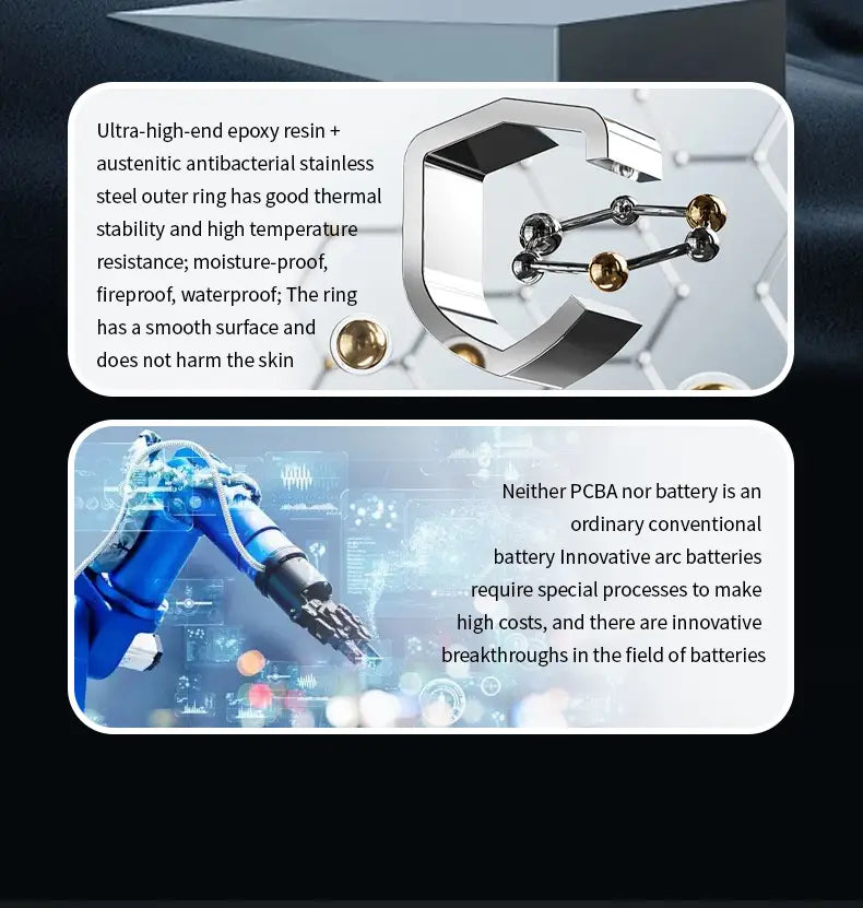 Smart Ring Health Tracker Fitness Sleep Heart Rate Blood Oxygen For Men And Women,IP68 Waterproof Level Bluetooth Rings