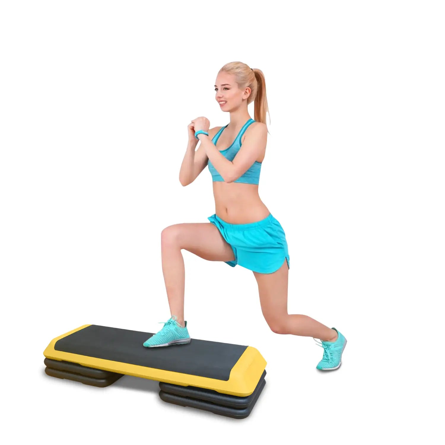 Adjustable Aerobic Stepper Fitness With 4 Lifts And Exercise Platform Trainer