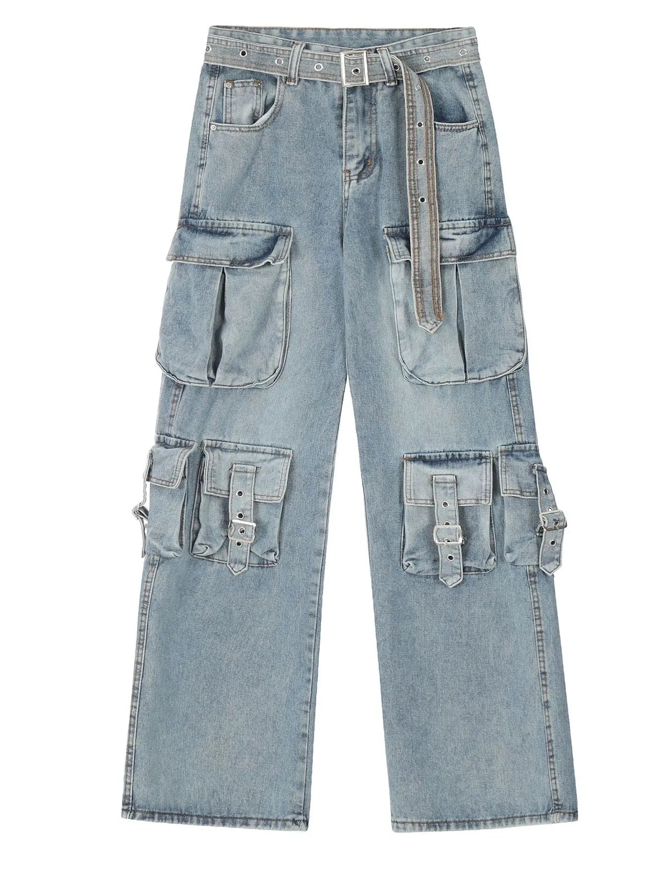 Men’s Wide Leg Cargo Jeans Blue / S