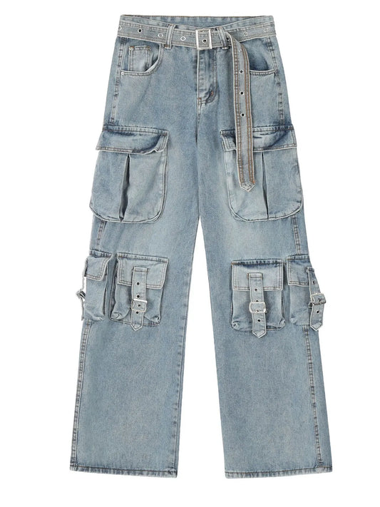 Men's Wide Leg Cargo Jeans
