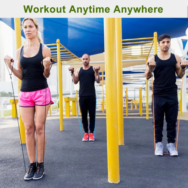 Resistance Bands Set with Ankle Straps and Door Anchor MultiColor