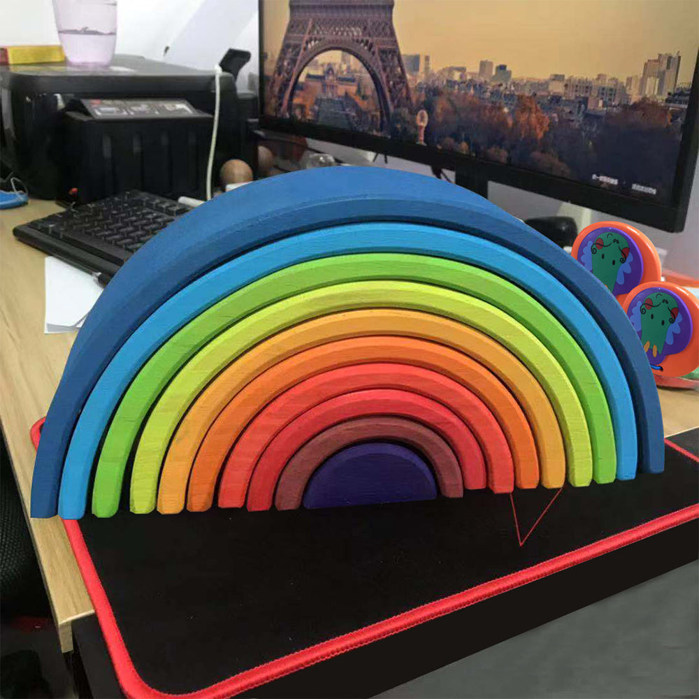 Jigsaw Puzzle Large 12 piece Arch Bridge Rainbow Building Blocks Early Childhood Education Toys 10pc