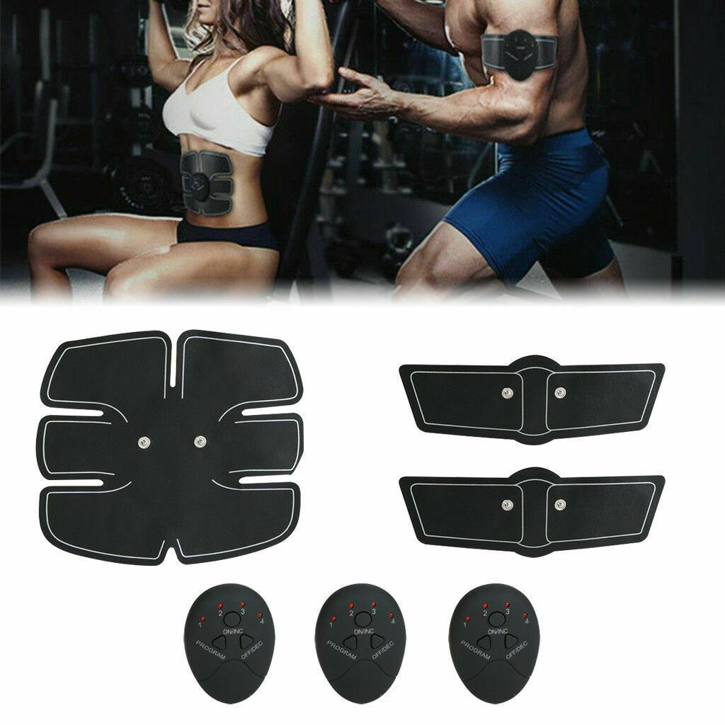 Electric Muscle Toner Machine ABS Toning Belt Simulation Fat Burner Belly Shaper Black