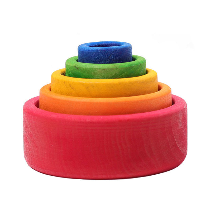 Jigsaw Puzzle Large 12 piece Arch Bridge Rainbow Building Blocks Early Childhood Education Toys bowl