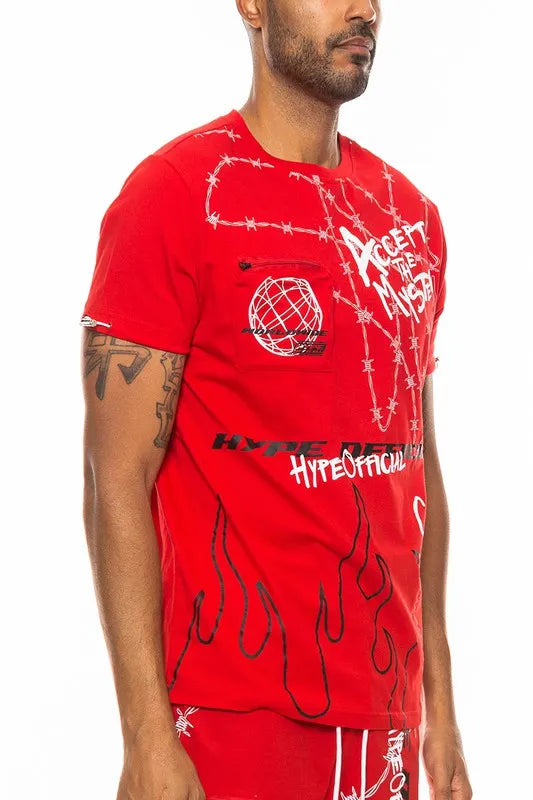 WEIV Men’s Full Size Hype Official Print T shirt Plus