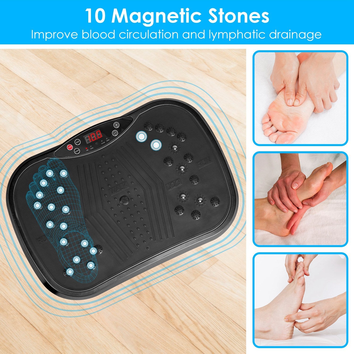 Vibration Exercise Machine Vibrating Plate Platform Whole Body Fitness Workout Equipment With 120 Speeds 1 20Mins Timer