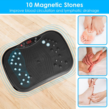 Vibration Exercise Machine Vibrating Plate Platform Whole Body Fitness Vibration Workout Equipment With 120 Speeds 1-20Mins Timer Resistant Bands Remote Control 330LBS Max Load