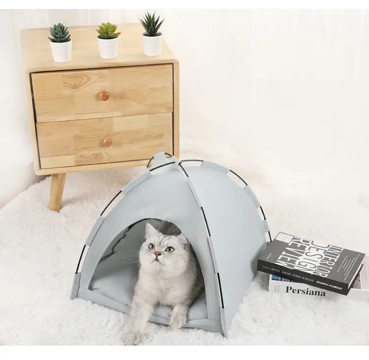 Cat Tent Cooling Mat Dog House Pet Sofa Camping Bed With Cushion For Kennel Indoor Nest Pets Products