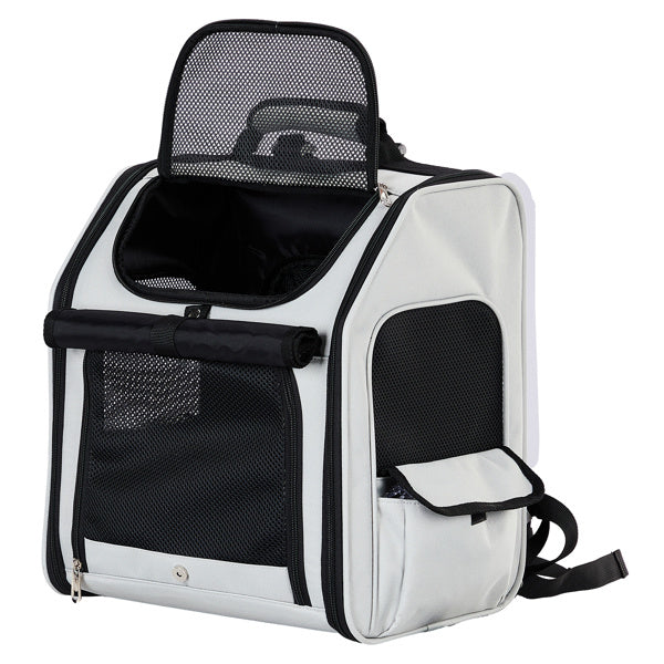 Pet Carrier Backpack, Expandable Cat Dog Carrier With Back Extension, Breathable Mesh Travel Backpack For Small Dogs Cats, Soft-Sided Pet Backpack Holds Up To 26 Lbs