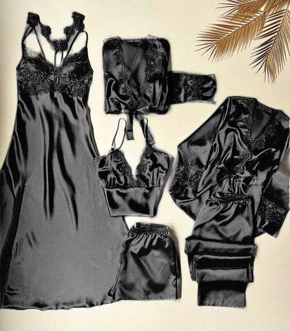 5 PIECES NIGHT DRESS | 50% OFF + ORIGNAL STUFF Black