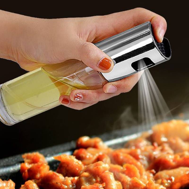 BBQ Healthy Kitchen Cooking Oil Vinegar Spray Bottle Push Type BottlePump Tank Leakproof Sprayer Tools Gadgets