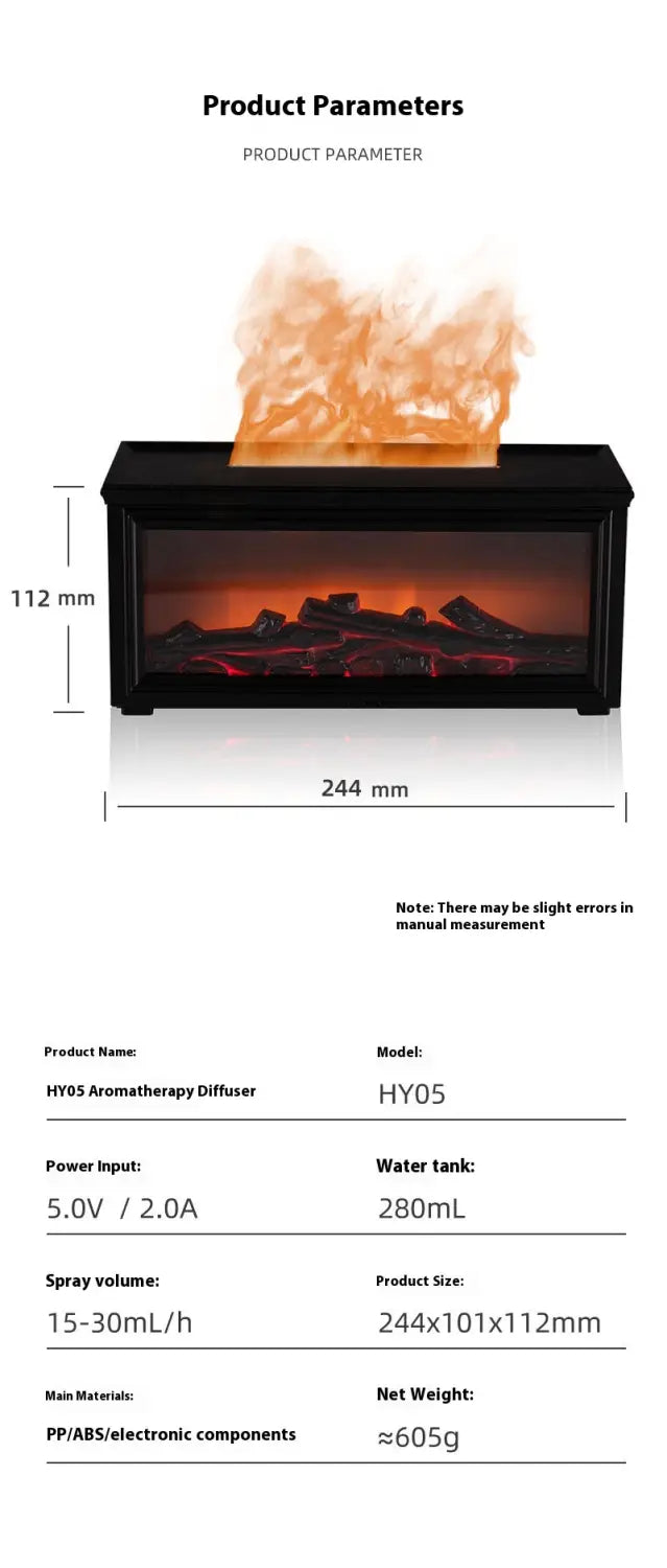Simulation 3d Fireplace Flame Aroma Diffuser Household Desk